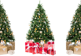 weihnachtsbäume mit geschenken