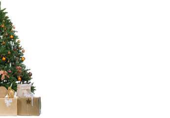 geschmückter tannenbaum mit textfreiraum