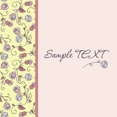 Background with a flower strip and the text  (vector)