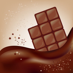 chocolate bar on a beautiful background
