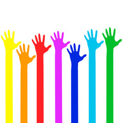 Colorful Hands - Vector Illustration