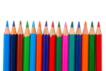 colorful pencils isolated on white background