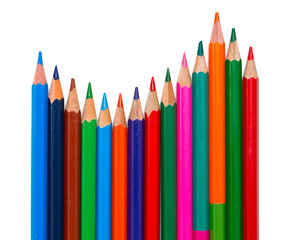 colorful pencils isolated on white background