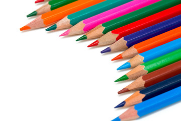 colorful pencils isolated on white background