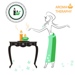 Health And Spa: Girl Enjoying Aromatherapy