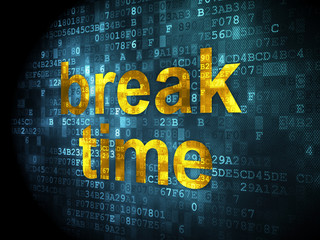 Obraz premium Timeline concept: Break Time on digital background