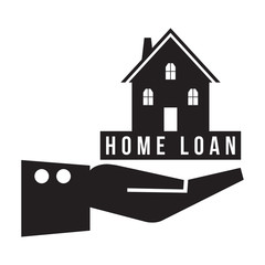 House in hand with home loan concept, vector format