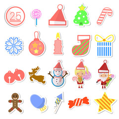 Set of Christmas icons. Vector illustration.