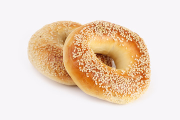 two sesame Bagels