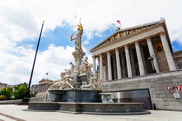 Austrian Parliament and fountain