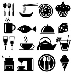 Food icons set, vector format