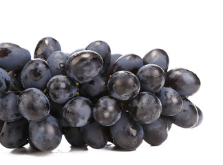 Close up of black ripe grapes.