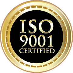 Fototapeta na wymiar ISO 9001 Certified Black Emblem