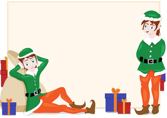 Bigliettino Elfi sfondo bianco