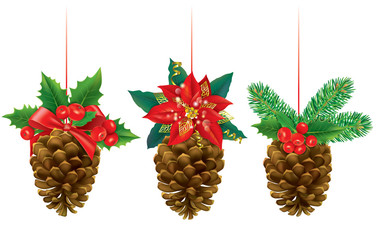 Christmas decorations from pine cones