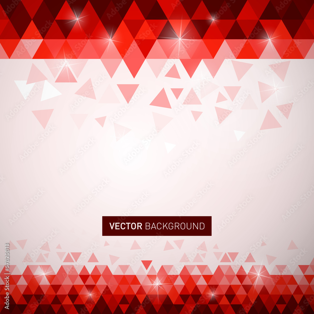 Poster vector red triangle background