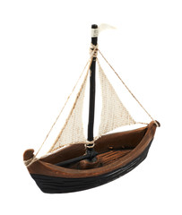 Sailboat statuette figure isolated