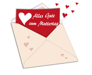 Briefumschlag Herzen Muttertag - Vektor
