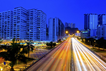 Fototapeta premium Traffic in city at night