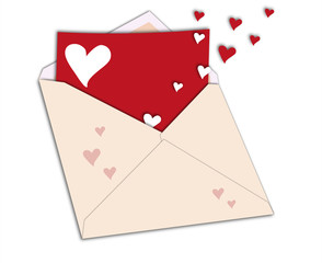 Briefumschlag Herzen Liebe - Vektor