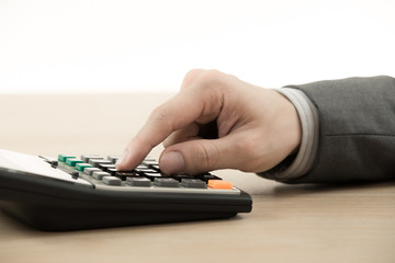 Business man working with calculator