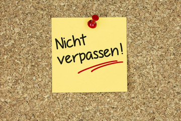 Nicht verpassen! Kork Bord