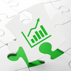 News concept: Growth Graph on puzzle background