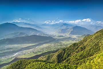 Panele Szklane Podświetlane  Wschód słońca w Himalajach
