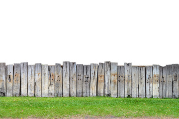 old wooden fence isolate