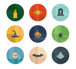 Fototapeta premium Collection of Nine Vector Halloween Icons