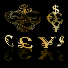 Currency gold background