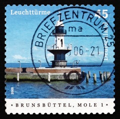 Postage stamp Germany 2005 Brunsbuttel, Jetty 1, Lighthouse