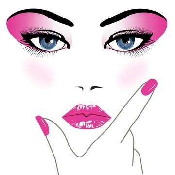 make up with pink  eye shadows