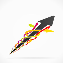 Abstract mainstream arrows concept illustration