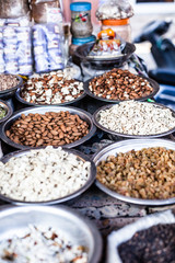 Traditional spices market in India.