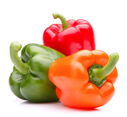 Sweet bell pepper isolated on white background cutout - obrazy, fototapety, plakaty