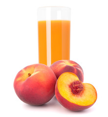Peach fruit juice in glass