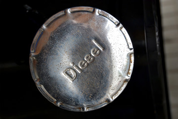 Tankdeckel an einem Fahrzeug im Museum