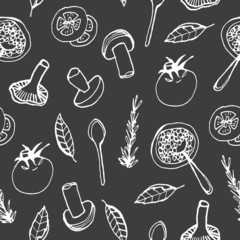Doodle food seamless pattern