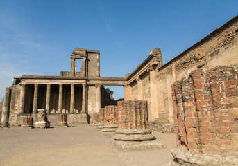 Stone and Brick Columns in Ancient Pompeii