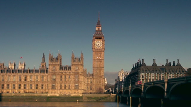 Big Ben clock tower and the Houses of Parliament in the morning