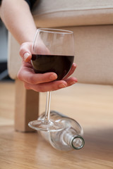 Woman holding a glass of wine