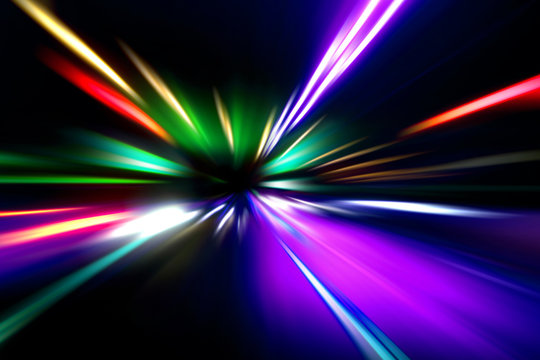 speed motion on night road
