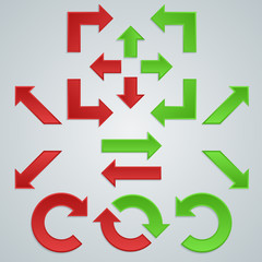 A Set of Colored Sharp Arrows For Infographics