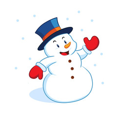 Snowman waving