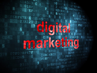 Advertising concept: Digital Marketing on digital background