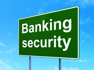 Security concept: Banking Security on road sign background