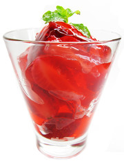 strawberry fruit dessert with yogurt