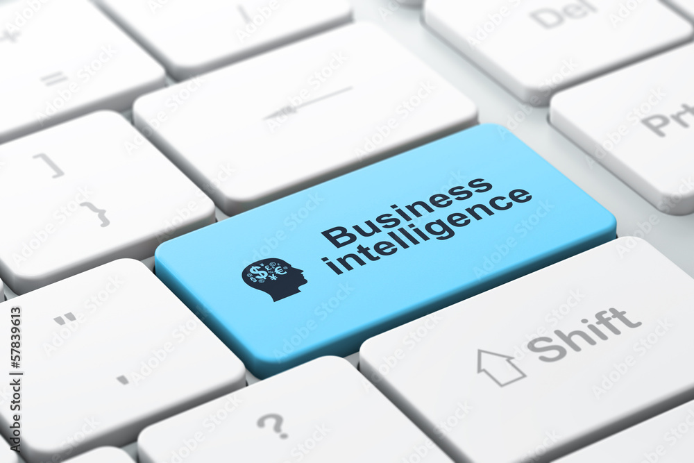 Wall mural business business concept: business intelligence on keyboard