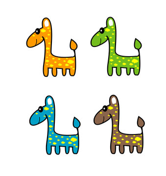 Illustration of little funny giraffe